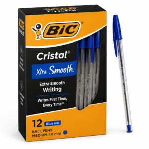 BIC Cristal Xtra Smooth Ballpoint Pens — Blue, 12 Pack